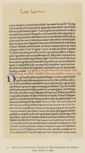 From the Lactantius, Printed at the Monastery of Subiaco, Near Rome, in 1465 by English School