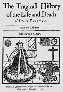 Frontispiece of The Tragicall History of the Life and Death of Doctor Faustus, by Christopher Marklin, c.1616