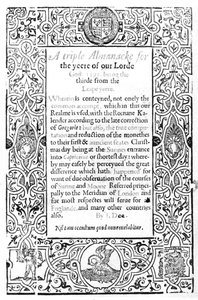 Frontispiece to a Roman Calendar, 1591 by English School