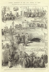 Funeral Procession of the Late Empress of China by English School