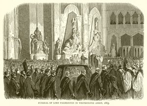 Funeral of Lord Palmerston in Westminster Abbey, 1865 by English School