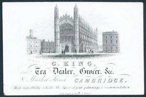 G King, tea dealer, grocer by English School