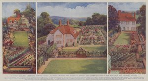 Garden Schemes, Sketches Showing Three Pleasing Layouts for Different Aspects and Types of Gardens for Suburban and Country Houses