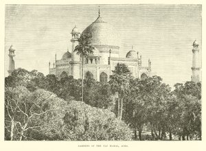 Gardens of the Taj Mahal, Agra by English School