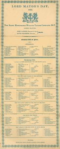 General Bill of Fare for Lord Mayor