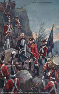 General Wolfe climbing the Heights of Abraham, Quebec, 1759 by English School