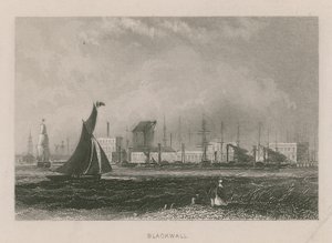 General View of Boats on the River Thames at Blackwall by English School