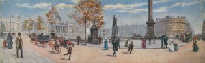 General View of the South-East Corner of Trafalgar Square by English School