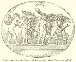Genii Conducting the Bride and Bridegroom by English School