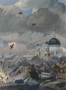 German V-1 flying bombs over London, World War II by English School
