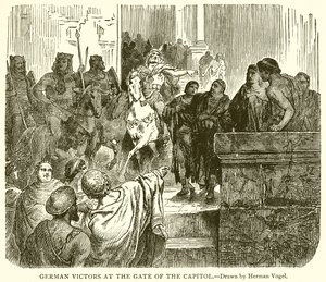 German Victors at the Gate of the Capitol by English School