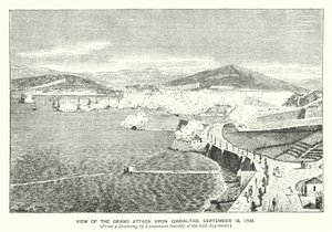 Gibraltar: View of the Grand Attack upon Gibraltar by English School