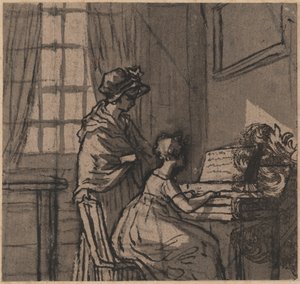 Girl at a Clavichord, c.1800 by English School