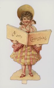 Girl Holding a Book: Christmas Card