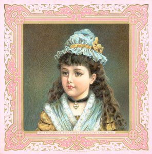Girl in Mop Hat and Shawl by English School