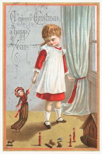Girl playing with doll and ark