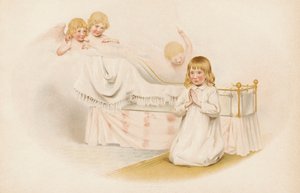 Girl praying by her bed