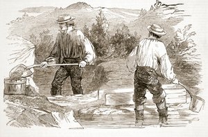 Gold-Washing at the Diggings, from The Illustrated London News, 1849 by English School