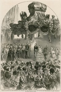 Grand Reception of the Emperor and Empress of the French by the Lord Mayor and Corporation at the Guildhall, London by English School