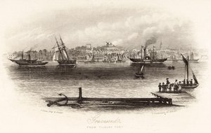 Gravesend from Tilbury Fort by English School