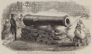 Great Brass Gun taken from the Chinese, just placed on the North Terrace, Windsor Castle