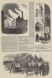 Great Fire in Lambeth by English School