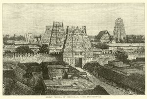 Great Pagoda of Seringham, Near Trichinopoly by English School