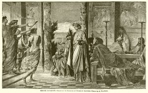 Greek Banquet: Reception to Socrates at House of Agathon by English School