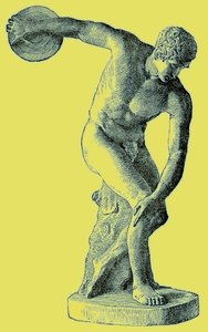 Greek Athlete Throwing the Discus, Illustration from Cassell