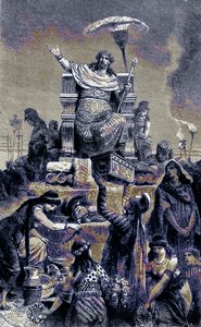 Greek Degeneracy - Croesus on the Funeral Pile (illustration from The Illustrated History of the World, published c.1880)