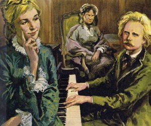 Grieg celebrated his engagement to Nina Hagerup by composing I Love Thee by English School