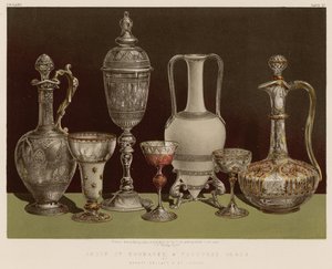 Group of Engraved and Coloured Glass