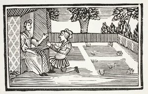 Guy courts Fair Phillis, illustration from Chap-books of the Eighteenth Century by John Ashton, pub. 1882 by English School