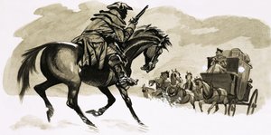 Highwayman About to Attack Carriage