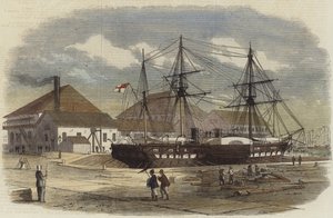 HMS Leopard in Dock at Shanghai by English School