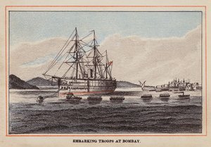 HM Indian Troop-Ship: Embarking Troops at Bombay by English School
