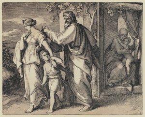 Hagar (engraving) by English School