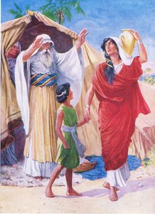 Hagar and Ishmael, from The Bible Picture Book published by Thomas Nelson, c.1950 by English School