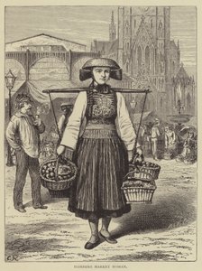 Hamburg Market Woman by English School