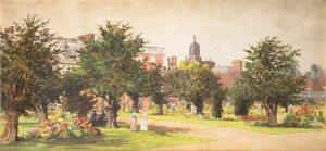 Hampton Court Gardens, c.1910 by English School