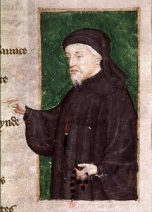 Portrait of Chaucer, from the poem `Regement of Princes