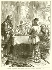 Harold receiving the News of the Norman Invasion, 1066 by English School