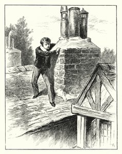 He climbed round a chimney stack by English School