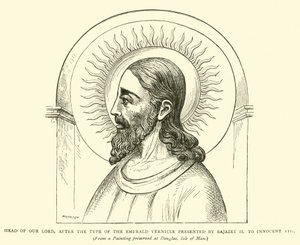 Head of Our Lord, after the type of the Emerald Vernicle presented by Bajazet II to Innocent VIII by English School