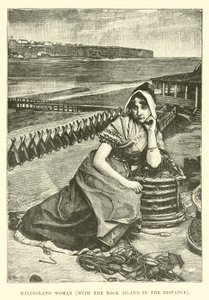 Heligoland woman, with the Rock Island in the distance by English School