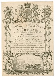 Henry Hastings, Nightman, Trade Card by English School