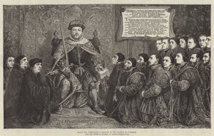 Henry VIII presenting a Charter to the College of Surgeons by English School