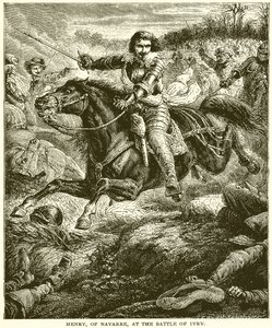 Henry of Navarre at the Battle of Ivry by English School