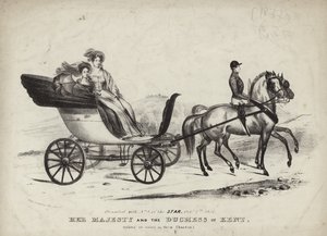 Her Majesty and the Duchess of Kent taking an airing in their Phaeton