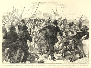 Heroic Attack upon the Little Matchmakers and Matchsellers on the Thames Embankment